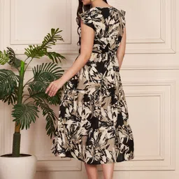 CORSICA Floral Print Flutter Sleeve Fit & Flare Midi Dress image 2