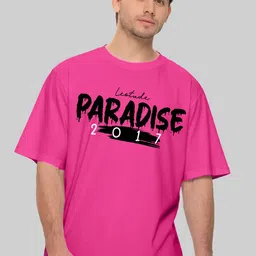 Leotude Men Typography Printed Round Neck Cotton Oversized T-shirt image 3