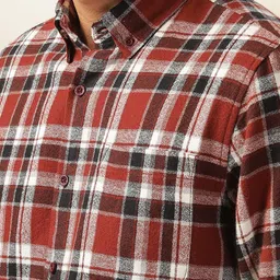 HERE&NOW Men Slim Fit Tartan Checks Opaque Checked Casual Shirt image 2