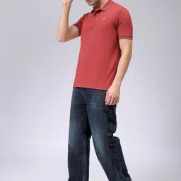 The Indian Garage Co Men Solid Polo Collar T-shirt image 2