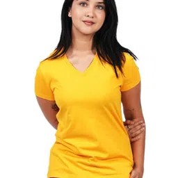 EcoLove Women Dry Tech Solid V-Neck Cotton T-shirt-picture-30