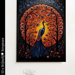 SOWPEACE Black & Blue 1 Piece Canvas Birds and Animals Wall Photographs-picture-18