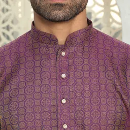 KRAFT INDIA Men Ethnic Motifs Printed Jacquard Kurta image 4