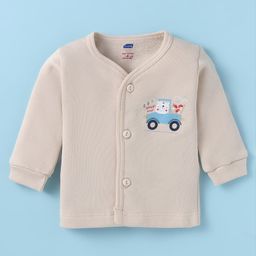 Simply Fleece Knit Full Sleeves Car Printed Jhabla - Beige-picture-39