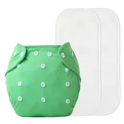 The Cheeky Kidzz 1 Baby Adjustable & Washable Reusable Cloth Diaper With 2 Absorbent White Insert Pads Wet-Free For New Borns/Toddlers/Infants (Green)-image-14