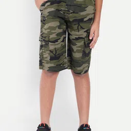 PUPPET-NX Boys Camouflage Printed Mid-Rise Cotton Cargo Shorts-picture-18