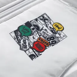 Junior Killer Full Sleeves Comic Panel Printed Bomber Jacket - White image 4