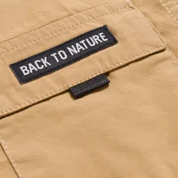 kookie kids india Kookie Kids Cotton Woven Half Sleeves Shirt With Text Print - Beige image 4