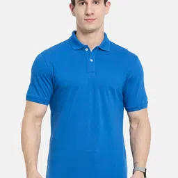 Octave Men Solid Polo Collar Cotton T-shirt-picture-27