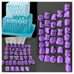 SYGA 40 Pcs Alphanumeric Plastic Cookies Mold Cake Molds Fondant Cake Biscuit Baking Mould Cookie Cutters image 5