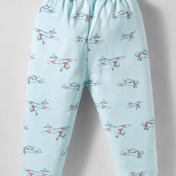 Zero Interlock Knit Full Length Lounge Pant with Vehicle Print Pack of 3 - Cream Aqua Blue & Silver image 5
