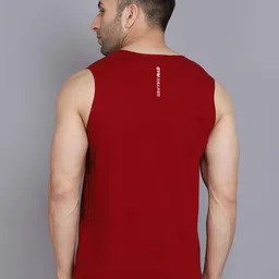 SLOWLORIS Pack Of 2 Printed Round Neck Bio-Wash Cotton Gym Vests image 4