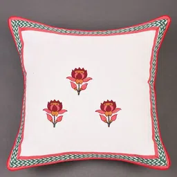 JAYPORE Mustard & White Ethnic Motifs Square Cushion Covers image 5