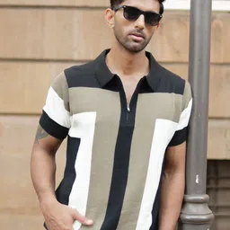 Powerlook Men Striped Polo Collar T-shirt-picture-40