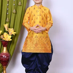 BAESD Boys Printed Regular Dupion Silk Kurta with Patiala-picture-24