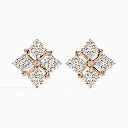 VALANOVA BIS Hallmark 14K Rose Gold Diamond Studded Earrings 2.01 gm-picture-34