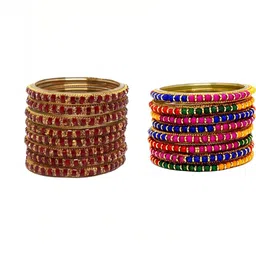 THE BLAZZE Multi Glass Artificial Stones & Beads Bangle-picture-25