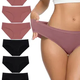 EMBATA Pack of 6 Women Low-Rise Cotton Bikini Briefs-image-69
