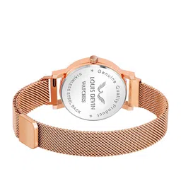 LOUIS DEVIN Women Brass Dial & Straps Analogue Watch LD-RG154-BLK image 3