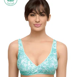 Inner Sense Flower Lace Detailed Organic Antimicrobial Feeding Bra - Sea Green-picture-23