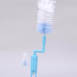 fab n funky Rotating Bottle & Nipple Cleaning Brush with Dual Action - Blue-picture-0