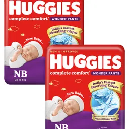 Huggies Complete Comfort Wonder Pants, India's Fastest Absorbing Diaper | Newborn Size, 90 Diapers (Pack of 2)-picture-22