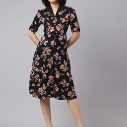 Latin Quarters Women Floral Printed A-Line Dress-picture-8