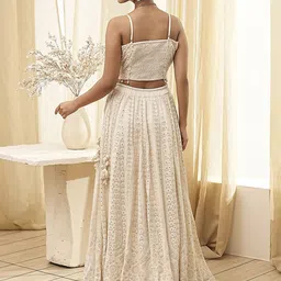 Biba Embroidered Mirror Work Ready To Wear Lehenga WithBlouse & Dupatta image 5