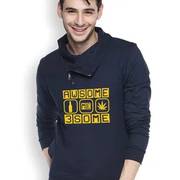 Campus Sutra Men Printed Hooded Sweatshirt image 1