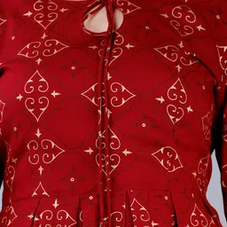 PAHAL ATTIRE Women Maroon Viscose Rayon Anarkali Kurtas image 5