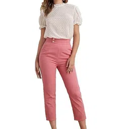 Nigel Designer Women Solid Self Design Puff Sleeve Top image 4