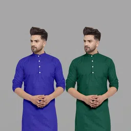 VS MALL Men Green Kurtas-picture-46
