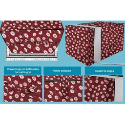 Stylista Red Solid Waterproof Air Conditioner Covers image 2