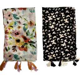 POSHAMPAA be desi Women Pack of 2 Printed Scarf image 5