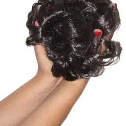 CRIBE Halo Curly Frill Bun Hair Extension - Brown - 24 Inch image 2