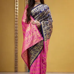 Kalista Woven Design Zari Silk Blend Paithani Saree image 2