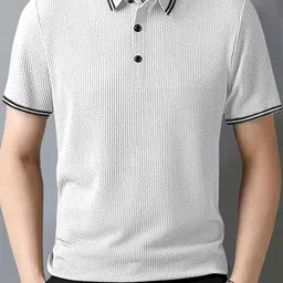 Fashion2wear Men Self Design Polo Collar T-shirt-picture-34