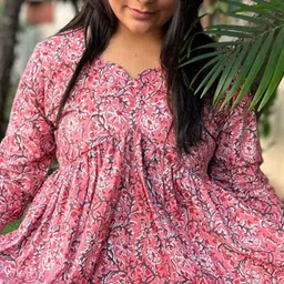 SHRIYANI Floral Print Ethnic Cotton Top image 2