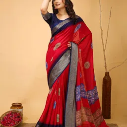 Mitera Floral Zari Art Silk Banarasi Saree image 5