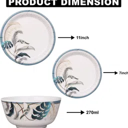 golden fish Pack of 12 Melamin 12 Pieces Dinner Set – Durable, Stylish,Crockery Set for Dining & Gifting Dinner Set image 5