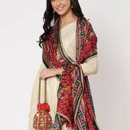 AKSHADEEP Ethnic Motifs Printed Art Silk Foil Print Dupatta image 4