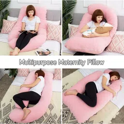 childsafe Multifunctional G shape Premium Quality Large Size (56 INCH) Polyester Fibre Solid Pregnancy Pillow Pack of 1 image 5