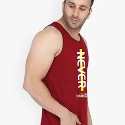 SLOWLORIS Men Pack Of 2 Bio-Wash Printed Scoop Neck Gym Vests image 2