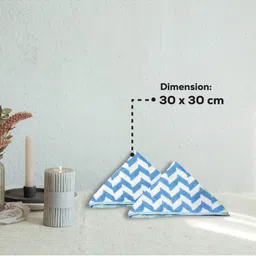 HOUSSE Blue & White 4 Pieces Zig-Zag Printed 350 GSM Face Towels image 2