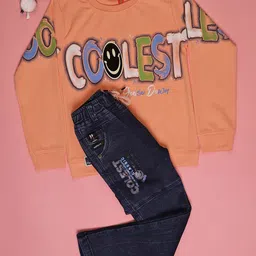 V-Mart Boys Printed T-shirt with Trousers Clothing Set-image-97