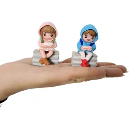 Ascension Blue Couple Glossy Living Room 2 Pieces Medium Showpieces 1.5" image 3