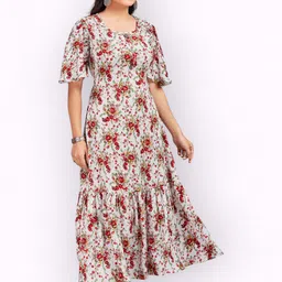 PAMPER YOURSELF Floral Print Georgette Fit & Flare Maxi Dress image 2