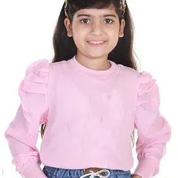 ERUDITE CLUB Girls Round Neck Puff Sleeve Top-picture-36