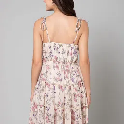 Moda Rapido Floral Print Off-Shoulder Georgette Fit & Flare Dress image 4