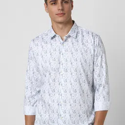 Van Heusen Men Spread Collar Floral Printed Cotton Slim Fit Casual Shirt-picture-36